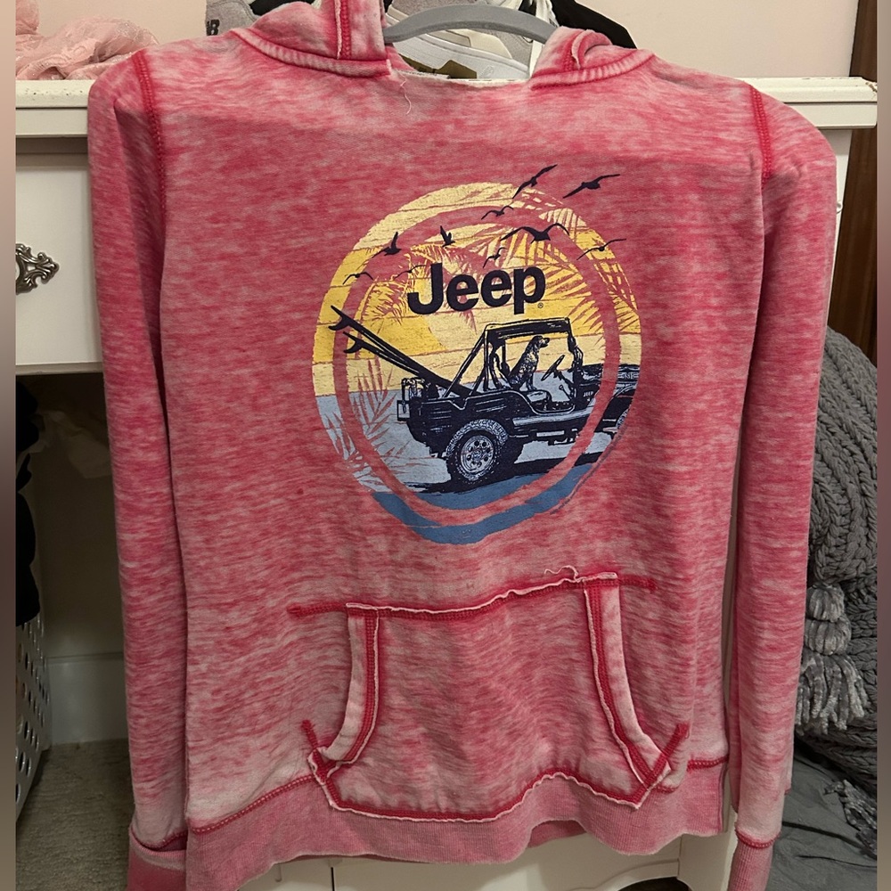 Cute women’s Jeep pink sunset hoodie